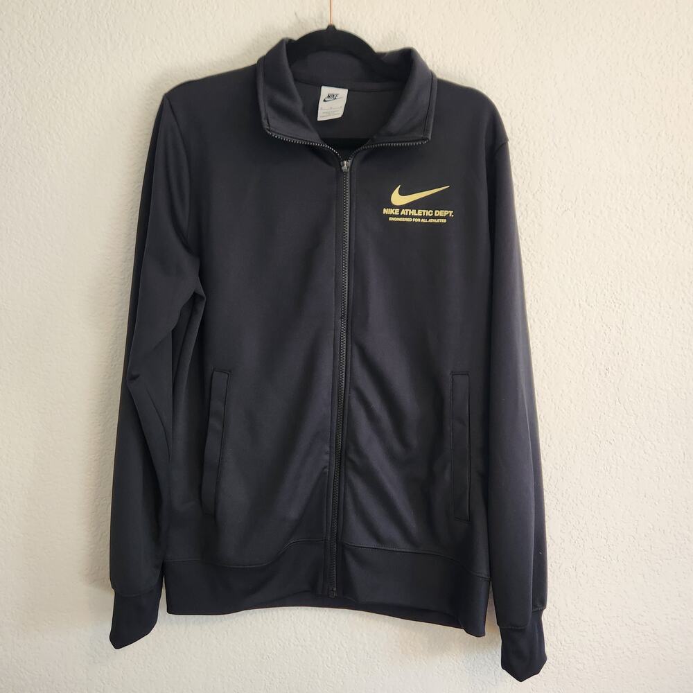 Nike Men's Size Medium Black/Yellow Swoosh Athletic Dept. Jacket NEW‎